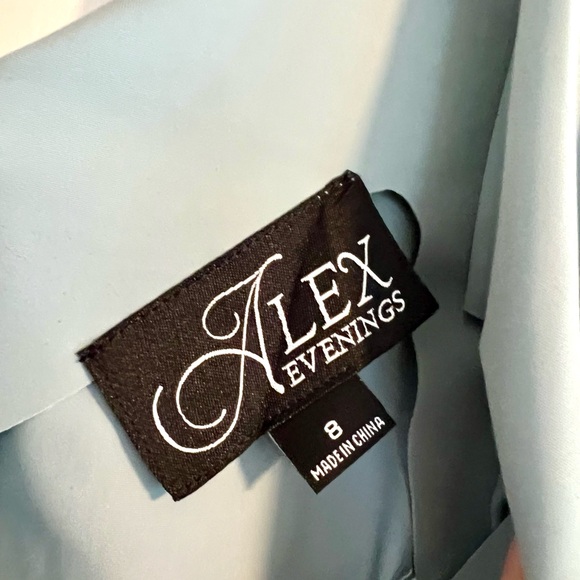 Alex Evenings One Shoulder Light Blue Dress - Picture 6 of 8